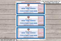 New York Knicks Game Ticket Gift Voucher Printable Regarding Basketball Gift Certificate Template