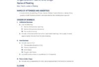 Non Profit Board Of Directors Meeting Agenda Template Inside Free Board Of Directors Meeting Agenda Template