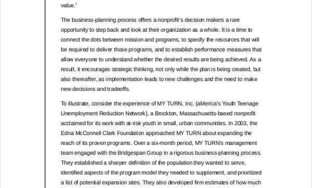 Non Profit Business Plan 14 Pdf Word Documents Pertaining To Non Profit Business Plan Template Free Download