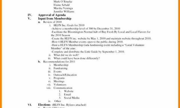 Nonprofit Board Of Directors Meeting Agenda Template With Stand Up Meeting Minutes Template