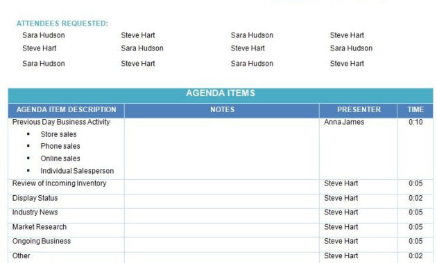 Office Routine Schedule Templates Best Office Files Inside Quality Foreman Meeting Agenda Template