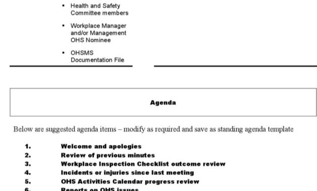 Ohs Meeting Minutes Template • Invitation Template Ideas Within Amazing Safety Meeting Minutes Template