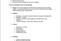 One On One Staff Meeting Agenda Template Sample Intended For Best One On One Meetings With Employees Template