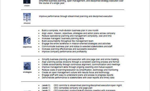 One Page Business Plan Template 12 Free Word Excelpdf Intended For Very Simple Business Plan Template