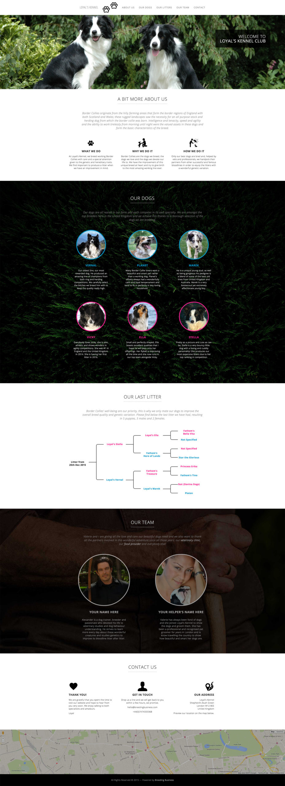 Onepage Dog Breeding Website Template For Dog Breeders Pertaining To Dog Breeding Business Plan Template