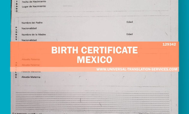 Order A Birth Certificate Translation Template From Mexico Pertaining To Awesome Spanish To English Birth Certificate Translation Template