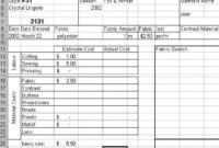 Outline200C Pertaining To Fashion Cost Sheet Template