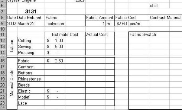 Outline200C Pertaining To Fashion Cost Sheet Template