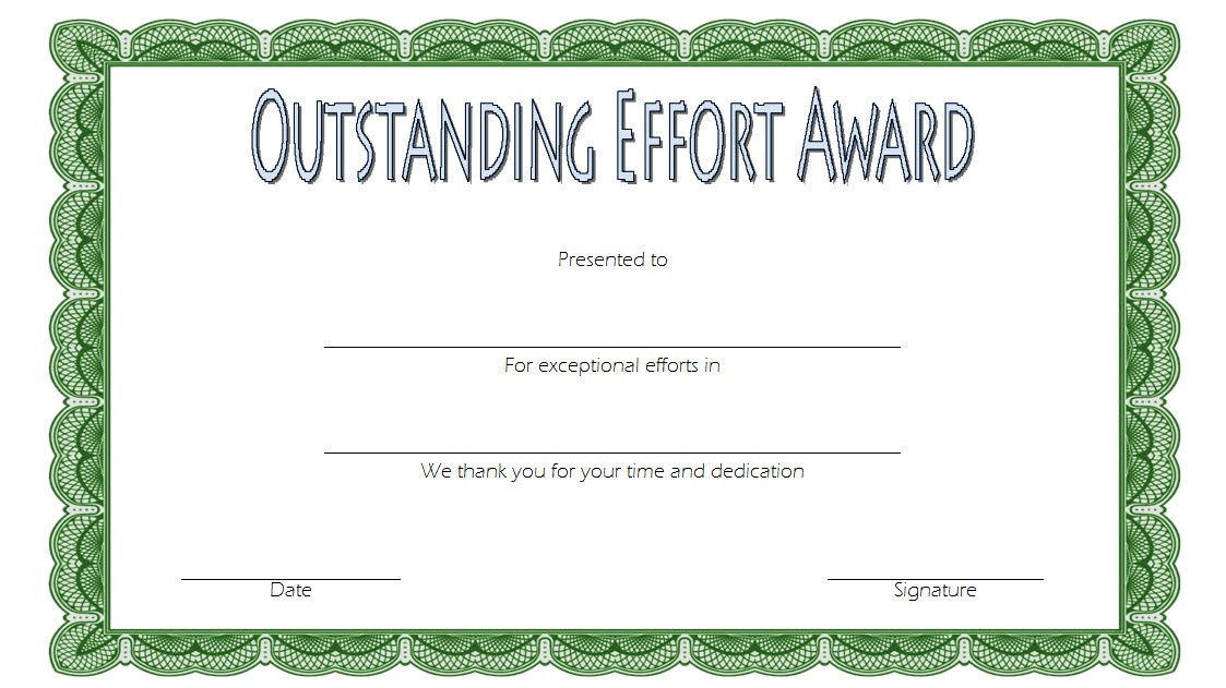 Outstanding Effort Certificate Template 10 Great Designs Pertaining To 10 Science Fair Winner Certificate Template Ideas