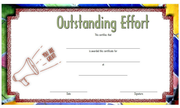 Outstanding Effort Certificate Template 10 Great Designs Throughout Quality 10 Science Fair Winner Certificate Template Ideas
