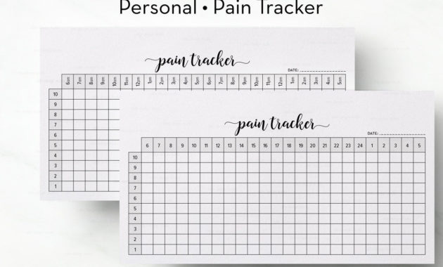 Pain Tracker Pain Journal Personal Planner Health Planner With Best Pain Log Template