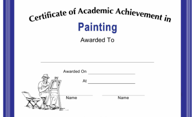 Painting Academic Achievement Certificate Template Intended For Printable Academic Achievement Certificate Template