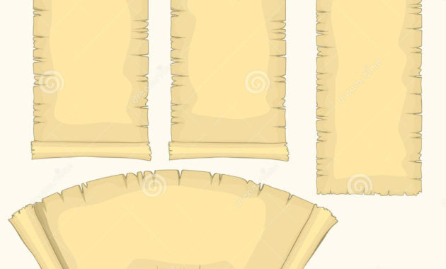 Papyrus Scrolls Set Aged Blank Paper Scroll Medieval Within Certificate Scroll Template