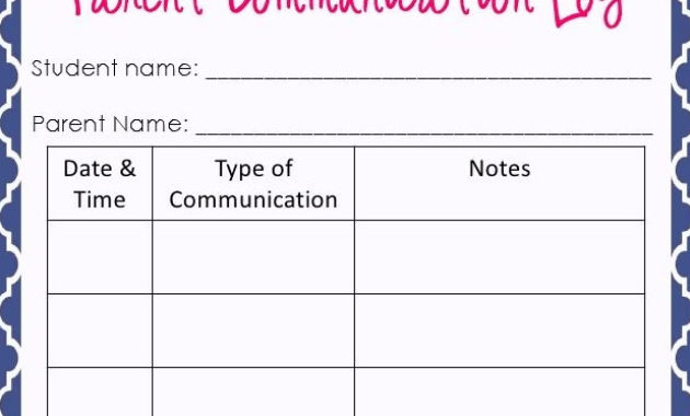 Parent Contact Log Template In Excel With Regard To Awesome Staff Communication Log Template