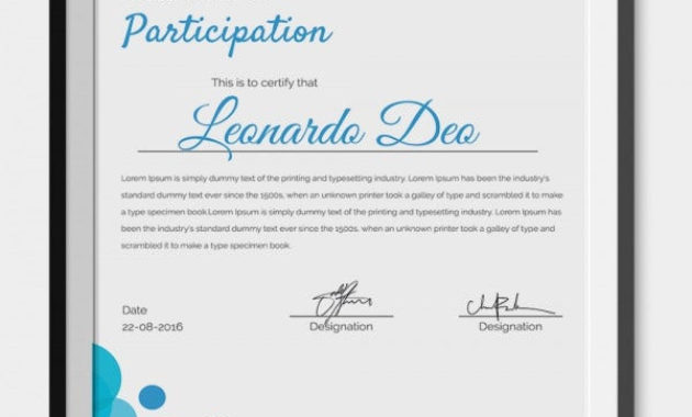 Participation Certificate Template 14 Free Word Pdf Intended For Basketball Camp Certificate Template