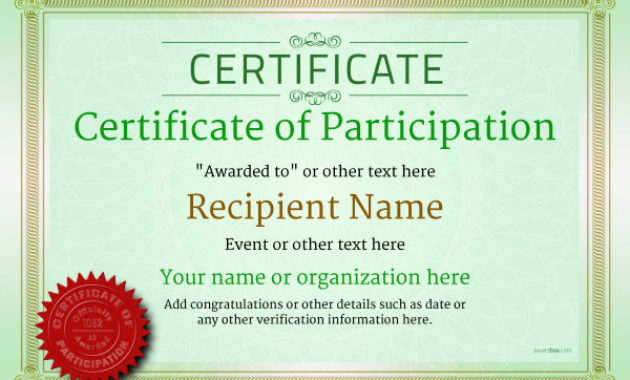 Participation Certificate Templates Free Printable Add Inside Free Participation Certificate Templates Free Printable