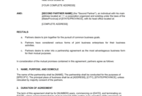 Partnership Agreement Form Database Letter Templates With Contract For Business Partnership Template