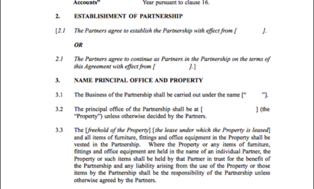 Partnership Agreement Real Estate Forms With Business Contract Template For Partnership