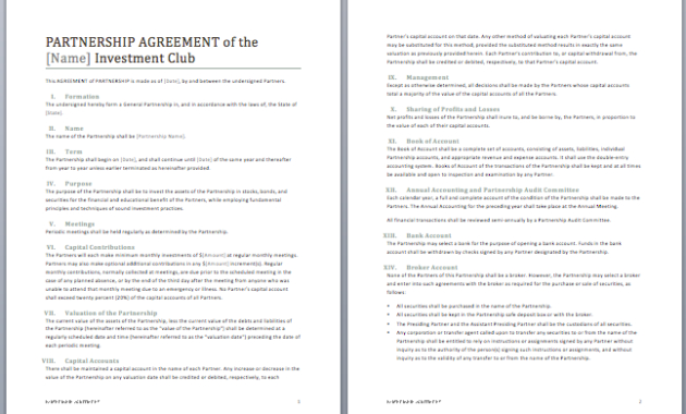 Partnership Contract Template Microsoft Word Templates With Business Contract Template For Partnership