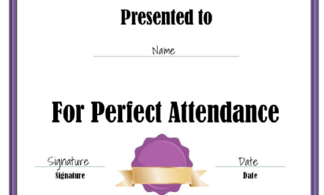 Perfect Attendance Certificate Template Download Printable For Vbs Attendance Certificate Template