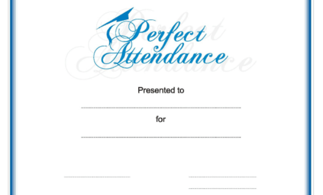 Perfect Attendance Certificate Template Download Printable Within Vbs Attendance Certificate Template