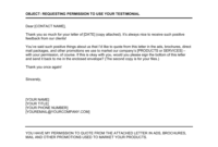 Permission To Use Unsolicited Testimonial Template Intended For Printable Unsolicited Proposal Template