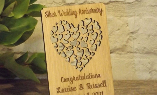 Personalised 25Th Silver Wedding Anniversary Filigree Inside Amazing Anniversary Gift Certificate