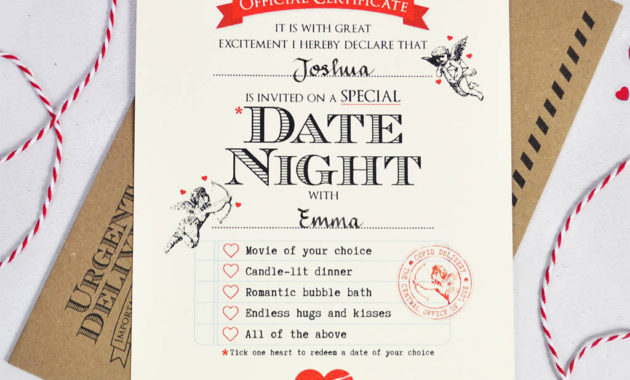 Personalised Date Night Certificateeskimo Kiss Designs Pertaining To Best Best Girlfriend Certificate 10 Love Templates