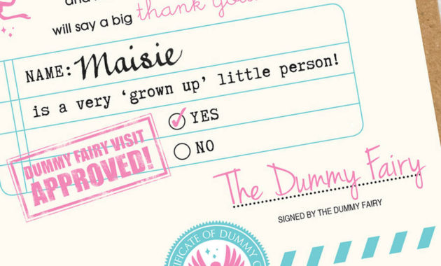 Personalised 'Dummy Fairy' Certificateeskimo Kiss Within Free Printable Best Wife Certificate 7 Designs
