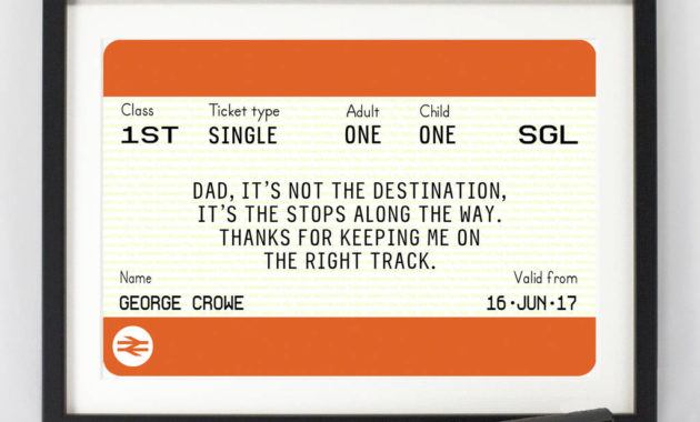 Personalised Train Ticket Gift For Dadof Life Lemons In Certificate For Best Dad 9 Best Template Choices