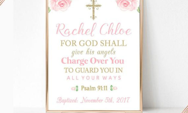 Personalized Baptism Gift Bible Verse Wall Art Baby Girl For Baptism Certificate Template Word 9 Fresh Ideas