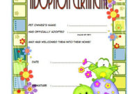 Pet Adoption Certificate Editable Templates In Amazing Cat Adoption Certificate Templates