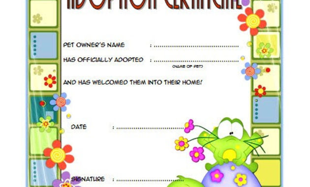 Pet Adoption Certificate Editable Templates In Amazing Cat Adoption Certificate Templates