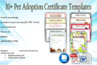 Pet Adoption Certificate Editable Templates Intended For Amazing Cat Adoption Certificate Template