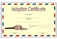 Pet Adoption Certificate Editable Templates Intended For Dog Adoption Certificate Free Printable 7 Ideas