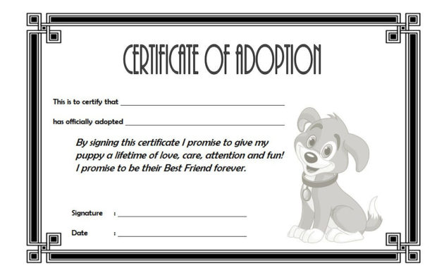 Pet Adoption Certificate Editable Templates Pertaining To Quality Child Adoption Certificate Template