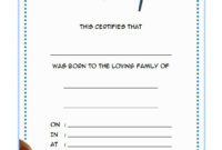 Pet Birth Certificate Template 7 Editable Designs Free In Kitten Birth Certificate Template
