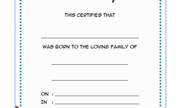 Pet Birth Certificate Template 7 Editable Designs Free In Kitten Birth Certificate Template