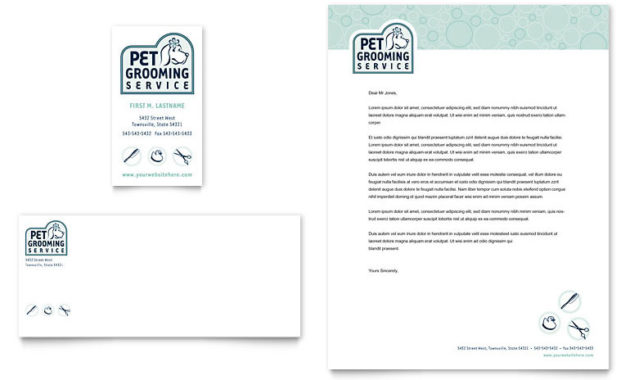 Pet Grooming Service Business Card Letterhead Template With Regard To Dog Obedience Certificate Template Free 8 Docs