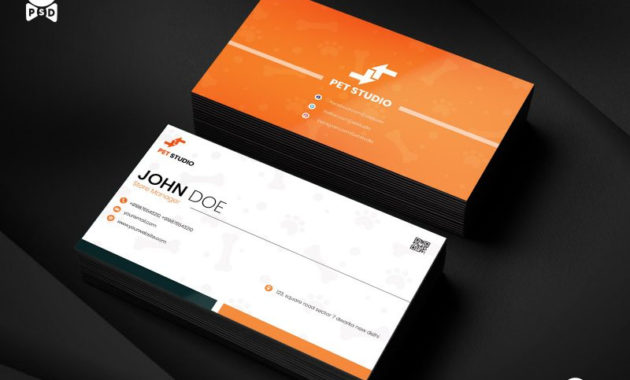 Pet Shopbusiness Card Psd Template Psddaddy Inside Business Card Size Template Psd