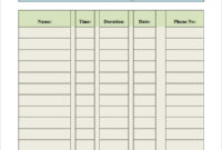 Phone Log Template 8 Free Word Pdf Documents Download Regarding Staff Communication Log Template