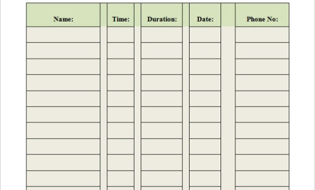 Phone Log Template 8 Free Word Pdf Documents Download Regarding Staff Communication Log Template