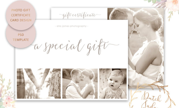 Photography Gift Certificate Card Adobe Photoshop Psd In Best Photoshoot Gift Certificate Template