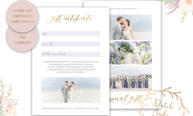 Photography Gift Certificate Card Adobe Photoshop Psd Pertaining To Best Photoshoot Gift Certificate Template