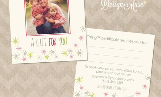 Photography Gift Certificate Template 5X5Birchandivydesign Throughout Free Photography Gift Certificate Template