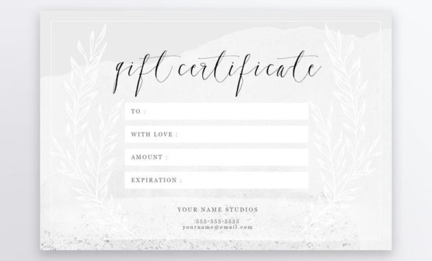 Photography Gift Certificate Template Psd 4X6 Editable Etsy For Free Photography Gift Certificate Template