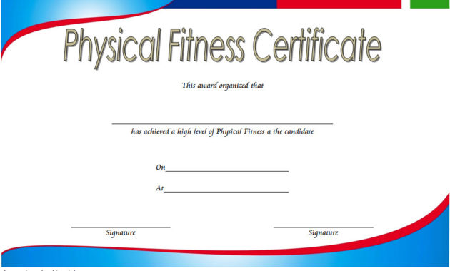 Physical Fitness Certificate Template Editable 7 Latest Intended For Printable Pe Certificate Templates