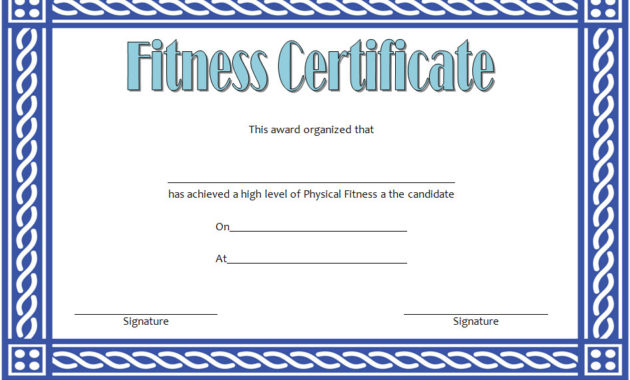 Physical Fitness Certificate Template Editable 7 Latest Pertaining To Editable Swimming Certificate Template Free Ideas