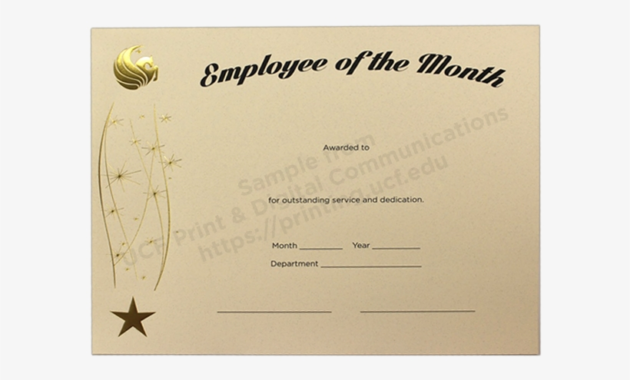 Pin Employee Of The Month Award Certificate Template For Printable Employee Of The Month Certificate Template Word
