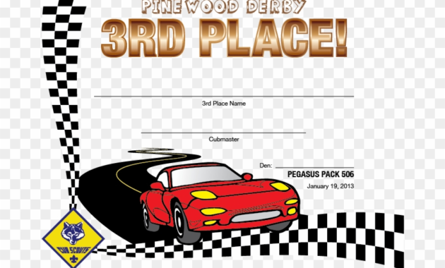 Pinewood Derby Award Certificate Template Just B Cause Throughout Quality First Place Award Certificate Template